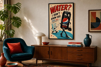 Retro Pepsi Max Poster | Colourful Soda Art Print, Kitchen Wall Decor
