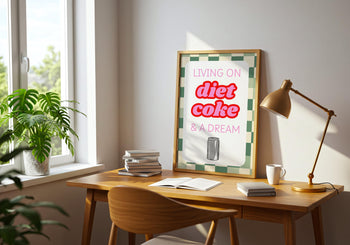 Diet Coke Poster: Retro Pastel Kitchen Art Print
