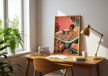 Diet Coke Bath Print | Maximalist Retro Glamour Wall Art