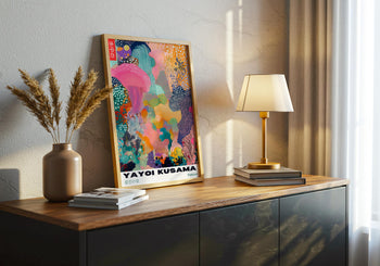 Yayoi Kusama Poster: Colorful Abstract Polka Dot Print