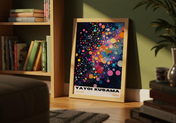 Yayoi Kusama Poster: Colourful Abstract Dot Art, Japanese Print