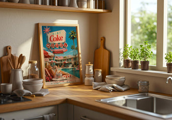 Diet Coke Motel Poster | Retro Palm Springs Poolside Art Print