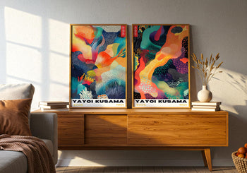 Yayoi Kusama Poster: Colorful Abstract Polka Dot Japanese Art