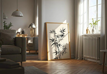 Bamboo Ink Print: Japandi Botanical Wall Art