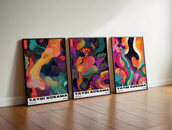 Yayoi Kusama Poster Set: Japanese Modern Art, Colorful Wall Decor