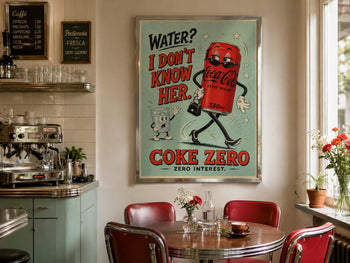 Coke Zero Retro Kitchen Poster | Funny Rubber Hose Cartoon Art Print