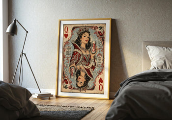 Retro Queen Playing Card Coke Poster