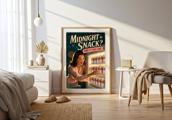 Retro Diet Coke Fridge Print | Midnight Snack Poster, Vintage Kitchen Art
