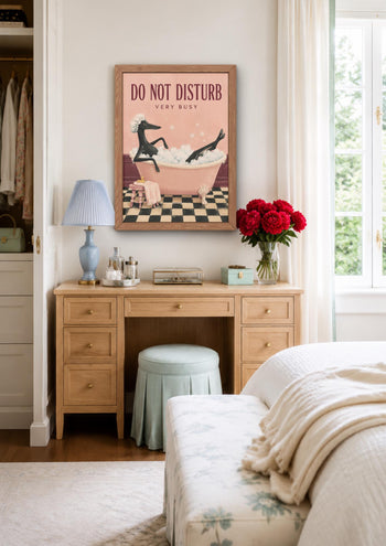Funny Whippet Bath Art, Black Sighthound Bubble Bath Poster, Pink Bathroom Decor