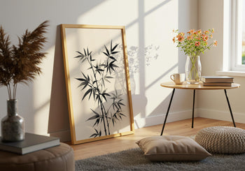 Bamboo Ink Print: Japandi Botanical Wall Art