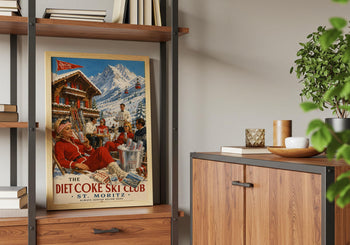 Diet Coke Ski Club Print | Retro St Moritz Alpine Wall Art