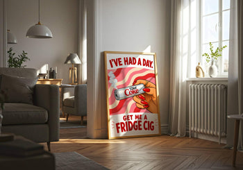 Funny Diet Coke Poster, Retro Kitchen Wall Art, Get Me a Fridge Cig Print
