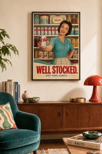 Retro Diet Coke Print | 1950s Kitchen Wall Art, Pantry Decor