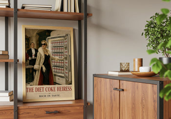 Glamorous Vintage Poster | Retro Diet Coke Print | 1950s Kitchen Wall Art