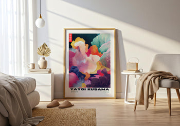 Yayoi Kusama Exhibition Poster: Colorful Abstract Polka Dot Print