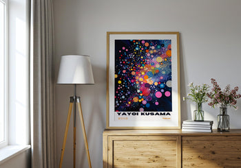 Yayoi Kusama Poster: Colourful Abstract Dot Art, Japanese Print