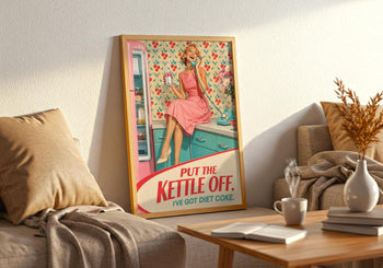 Retro 1950s Diet Coke Kitchen Print | Funny Vintage Wall Art Poster
