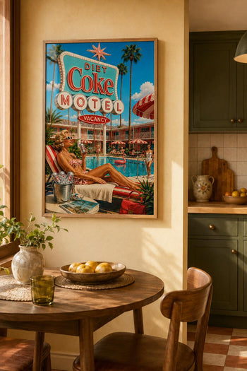 Diet Coke Motel Poster | Retro Palm Springs Poolside Art Print