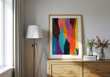 Yayoi Kusama Inspired Art Print: Abstract Polka Dot Japanese Wall Art