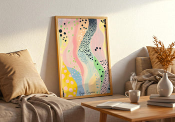 Yayoi Kusama Inspired Art Print: Pastel Polka Dot Abstract, Modern Japanese Style