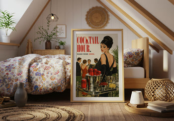 Cocktail Hour Coke Zero Print | Retro Glamour Bar Cart Wall Art