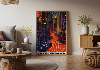 Yayoi Kusama Poster: Neon Forest Art Print, Polka Dot Decor