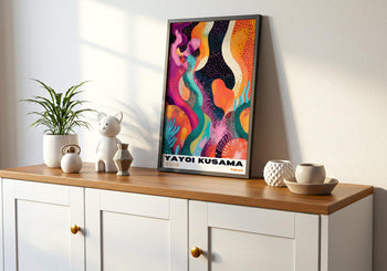 Yayoi Kusama Inspired Polka Dot Art Print: Vibrant Japanese Wall Decor
