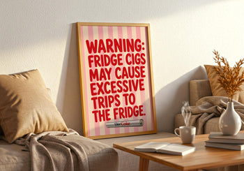 Diet Coke Fridge Cigs Print | Retro Girly Kitchen Wall Art