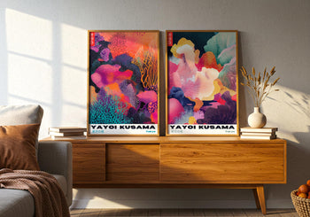 Yayoi Kusama Exhibition Poster: Colorful Abstract Polka Dot Print