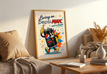 Retro Pepsi Max Poster | Colourful Soda Art Print, Kitchen Wall Decor