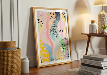 Yayoi Kusama Inspired Art Print: Pastel Polka Dot Abstract, Modern Japanese Style