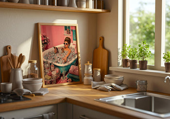 Diet Coke Bath Print | Maximalist Retro Glamour Wall Art