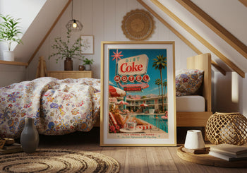 Diet Coke Motel Poster | Retro Palm Springs Poolside Art Print