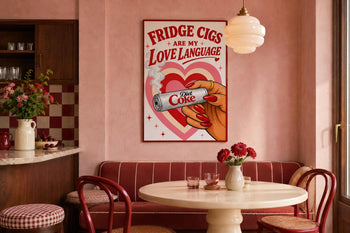 Diet Coke Lover Poster, Fridge Cigs Love Language Print, Retro Pop Art
