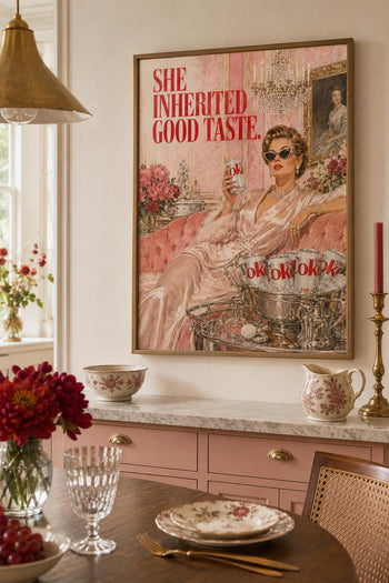 Glamorous Vintage Poster | Retro Diet Coke Print | 1950s Kitchen Wall Art