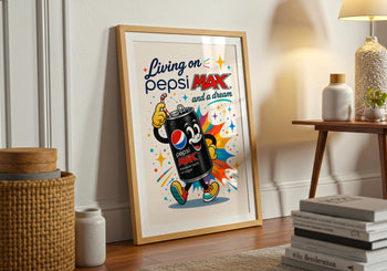 Retro Pepsi Max Poster | Colourful Soda Art Print, Kitchen Wall Decor