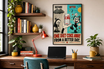 Funny Retro Diet Coke Rubber-Hose Poster