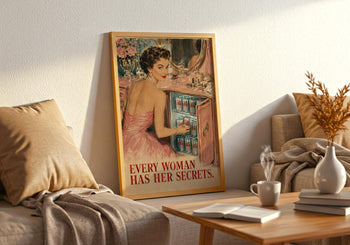 Vintage Diet Coke Poster | 1950s Glamour Print, Retro Kitchen Wall Art