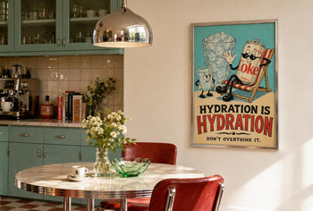 Diet Coke Print | Funny Retro Kitchen Poster, Rubber Hose Cartoon Art