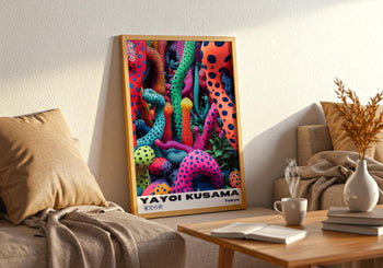 Yayoi Kusama Poster: Neon Polka Dot Japanese Art Print