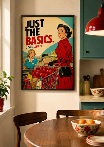 Coke Zero Retro Supermarket Print | Vintage Kitchen Wall Art Poster