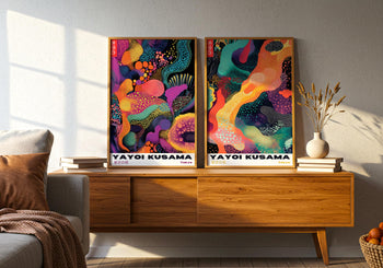 Yayoi Kusama Poster: Colorful Abstract Polka Dot Print