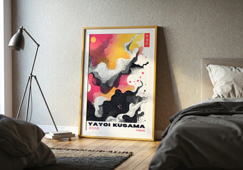 Yayoi Kusama Exhibition Poster: Colorful Japanese Wall Art