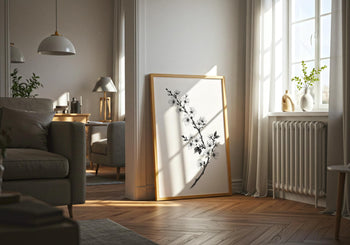 Japandi Cherry Blossom Print: Minimalist Zen Wall Art
