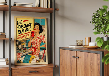 Retro Coke Zero Print | Vintage Kitchen Wall Art Poster, Funny Homemaker Art