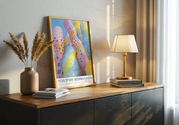 Yayoi Kusama Poster: Pastel Polka Dot Japanese Art Print