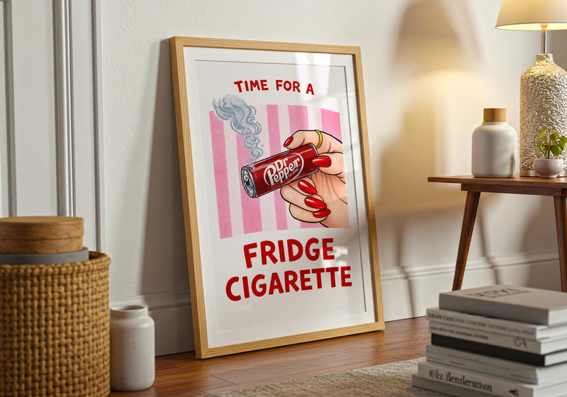 Dr Pepper Fridge Cigarette Poster
