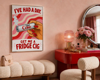 Funny Diet Coke Poster, Retro Kitchen Wall Art, Get Me a Fridge Cig Print