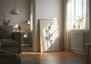 Japandi Cherry Blossom Print: Minimalist Zen Wall Art