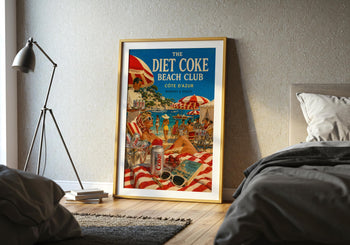 Diet Coke Beach Club Poster | Retro French Riviera Art Print